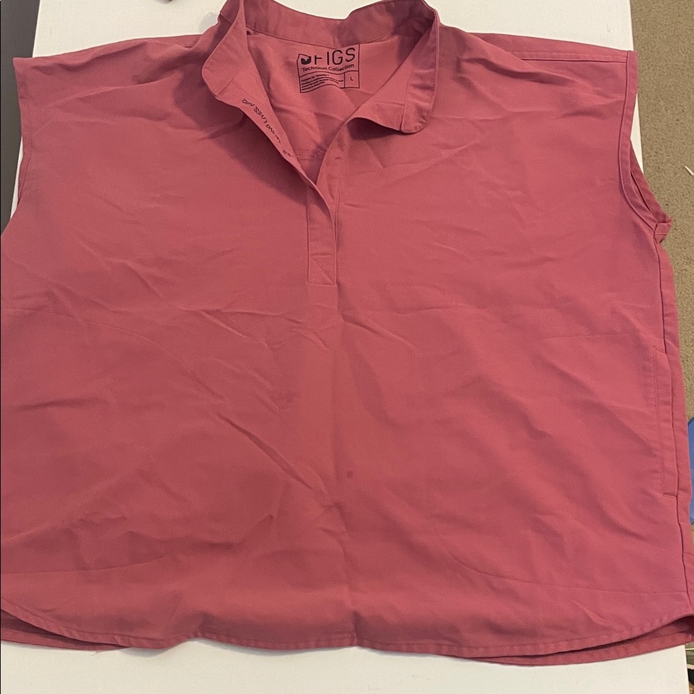 Figs Coral Sleeveless Blouse